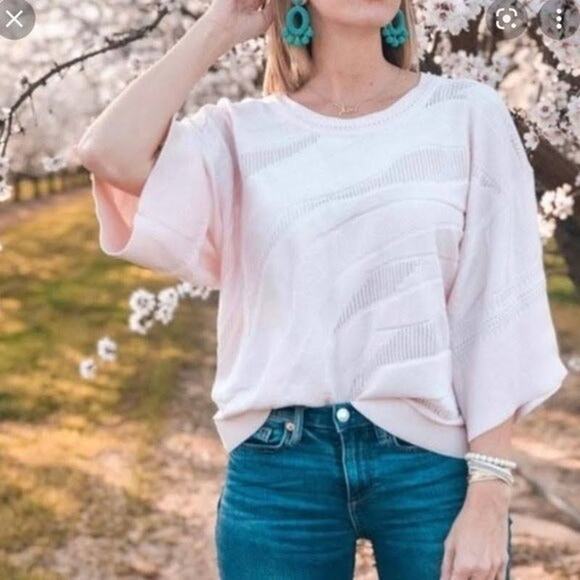 CAbi Tops - CAbi 5631 Shy Pullover Knit Sweater Top - Blush - Medium